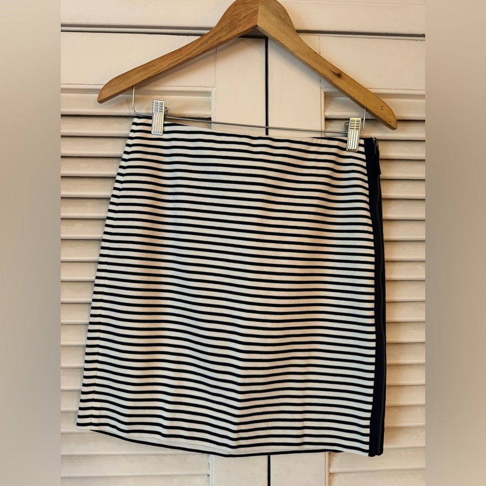MINT COND MADEWELL STRIPED COTTON ZIP MINI-SKIRT SIZE MEDIUM ORIG $78